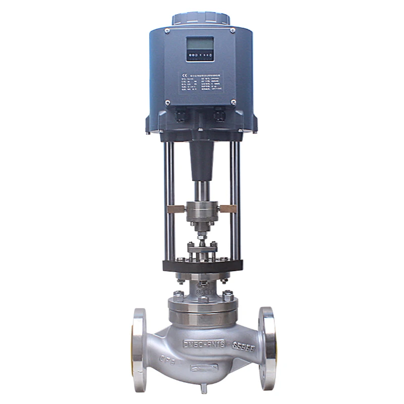 4Inch Casting Steel Ac220v 380v Steam Electric Regulation Control With Display Oil Equal Percentage Modulating Valve