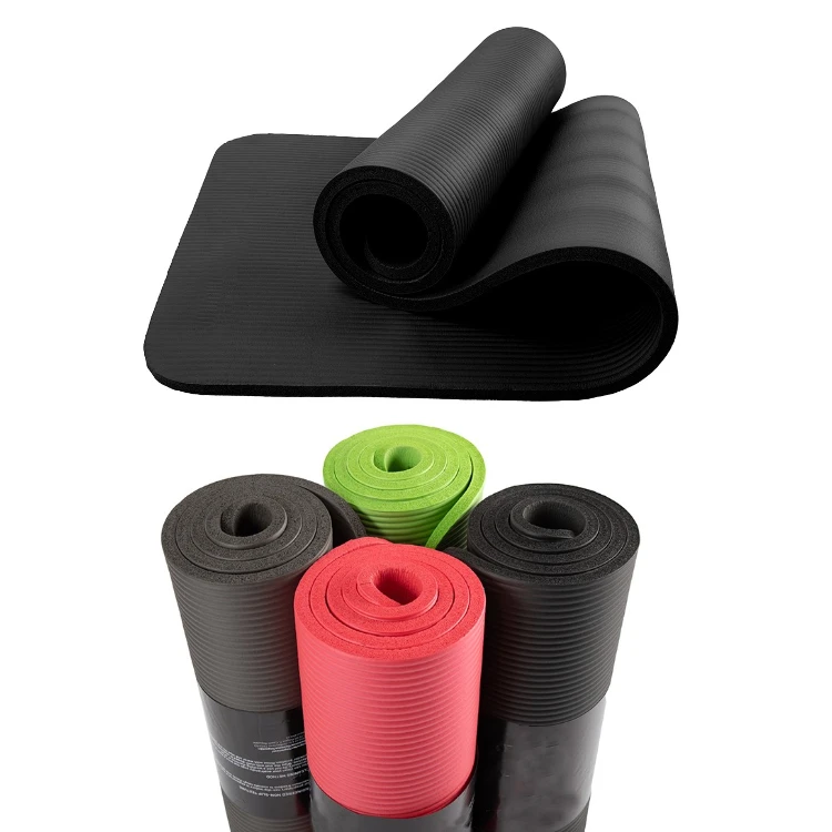 OEM custom logo light weight high quality premium 8mm 10mm 15mm extra thick nbr foam yoga mat, nbr yoga matt
