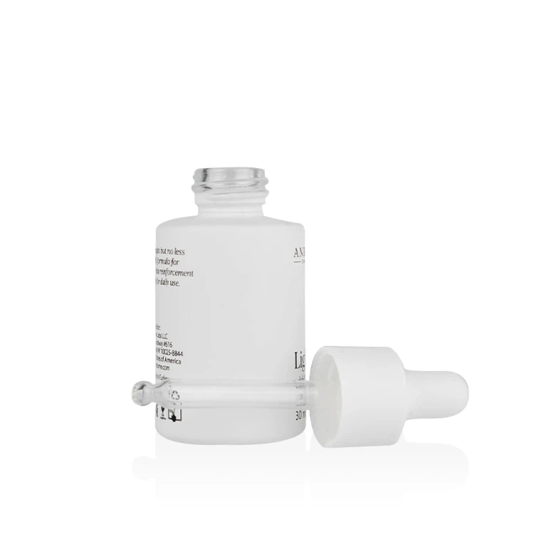 30ml mat white glass bottles skincare set  packaging container glass dropper bottles