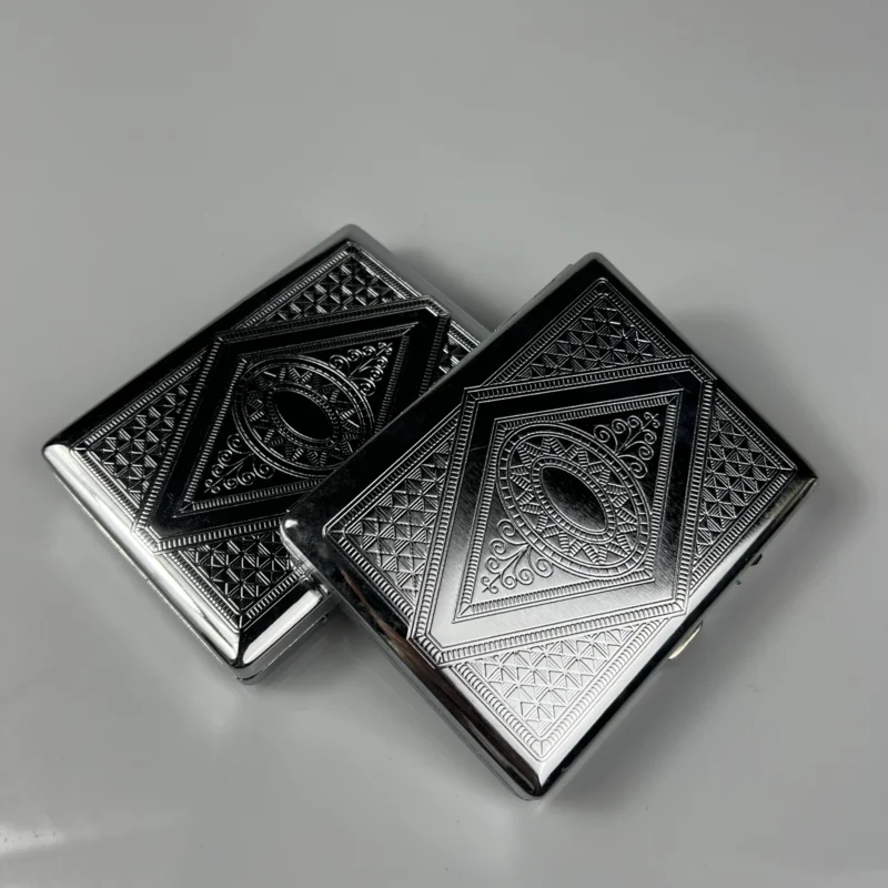 Metal creative square stainless steel Portable exquisite Embossing custom cigarette case