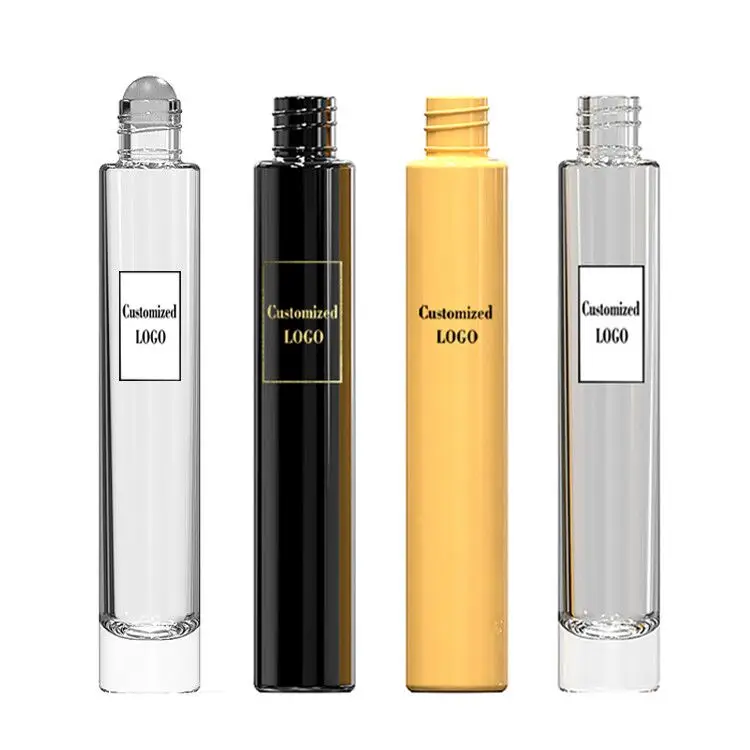 Wholesale 10 Ml Clear Heavy Wall Thick Bottom Perfume 10ml Roller Glass Bottle For Essential Oil