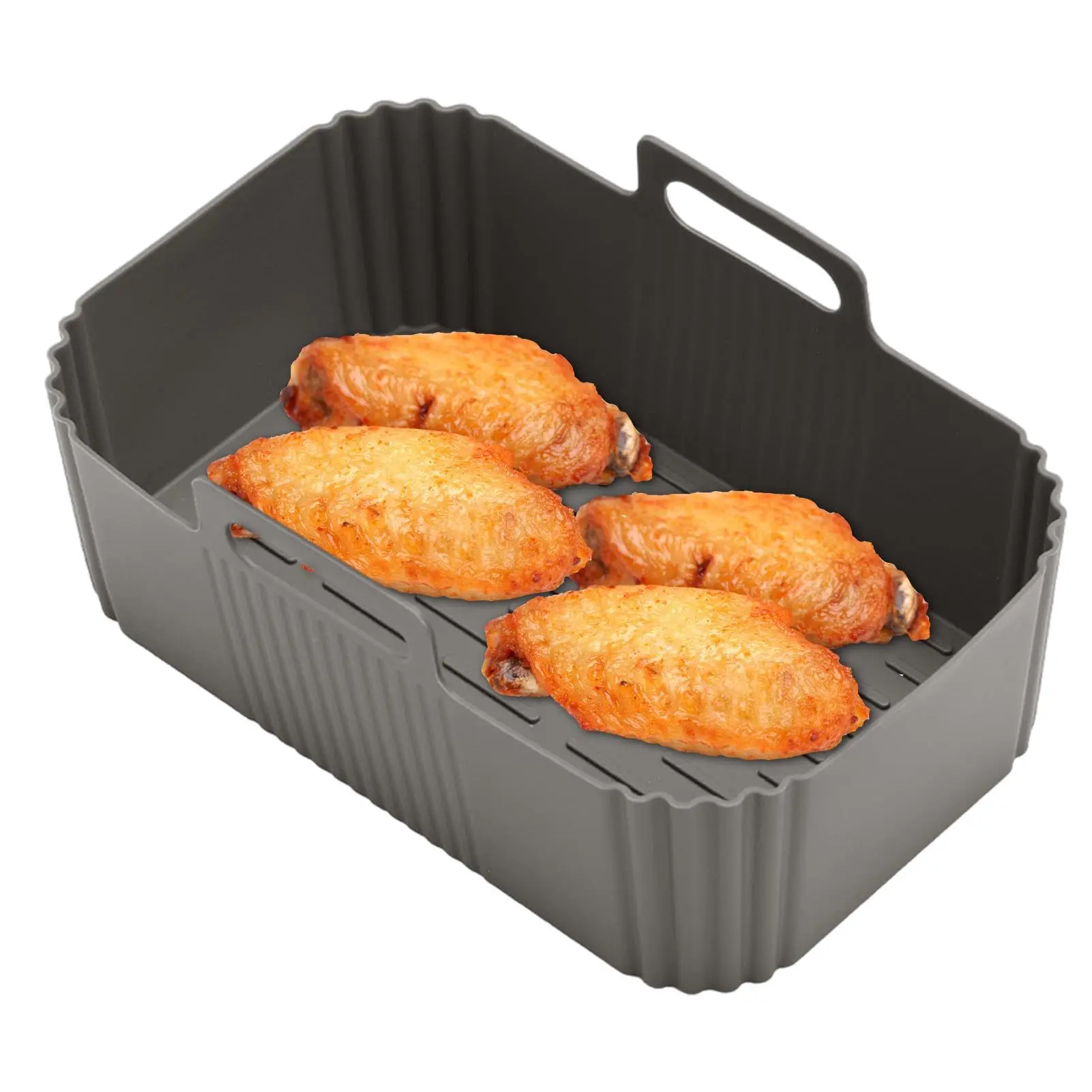 Air Fryer Silicone Baking Tray Rectangular Air Fryer Silicone Tray Mat Air fryer Silicone Pot 7.5 Inch