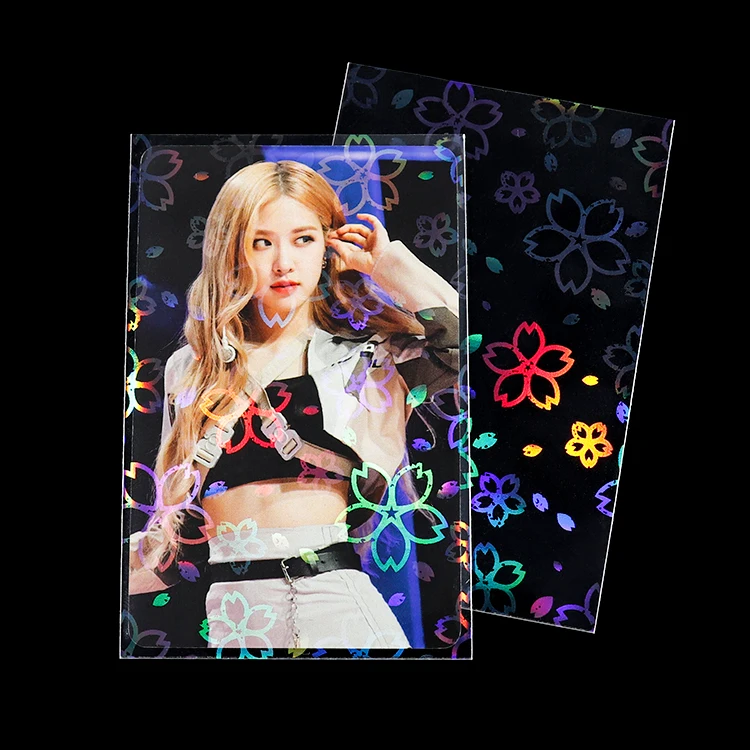 New !!! Golden Flower 5000pcs HOLOGRAM  KPOP Photocard CARD SLEEVES, Holographic LOMO PC Card Sleeves