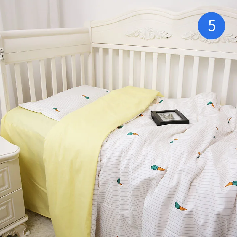 По индивидуальному заказу 3 шт. морковь летние 3D печатных детская кроватка постельное белье набор постельного белья, оптовая продажа, белая хлопчатобумажная ткань для покрывала постельных принадлежностей/