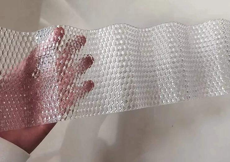 Hail proof beehive type polycarbonate sheet 2.8mm prismatic polycarbonate corrugated sheet for pergola