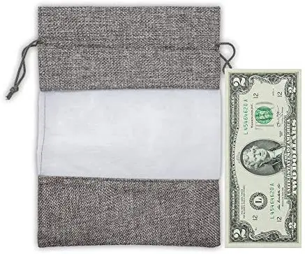 Wholesale reusable natural jute organza bags drawstring tea pouch