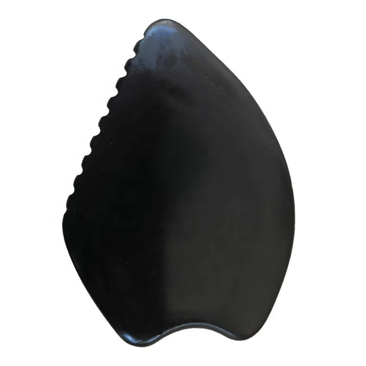 Natural Bian Stone Gua Sha Scraper Comb Shape Guasha Board Head Body Meridian Scraping Muscle Relaxation Handle Massage Tool