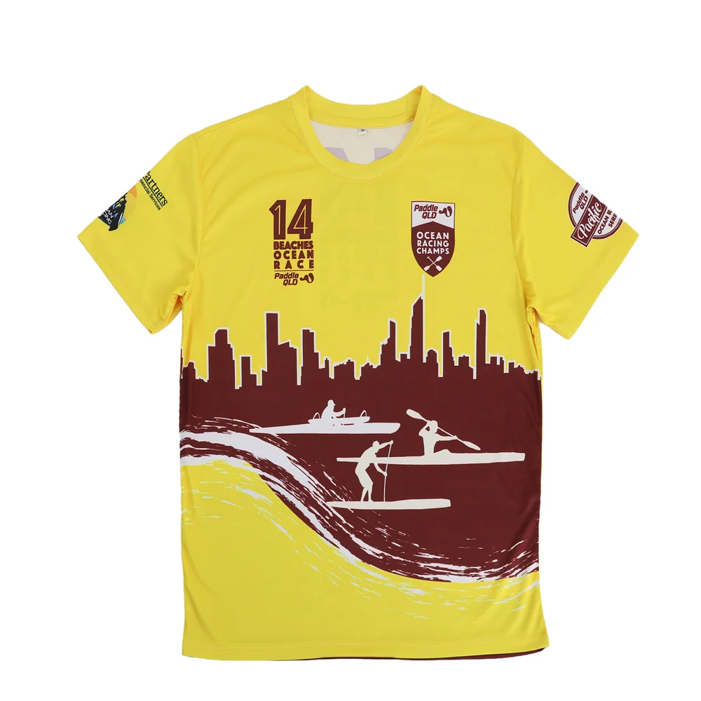 Factory Direct Sale 100% Polyester Full All Over Print Sport Ocean Racing Tshirt Dry-Fit T Shirt Custom Sublimation T-Shirt