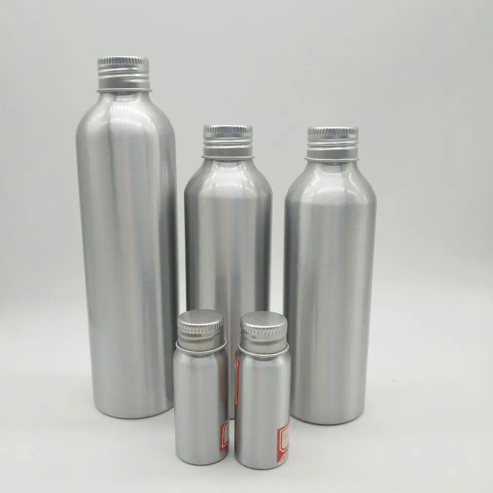  20ml 50ml 60ml 100ml 120ml 150ml 200ml 250ml 500ml Skin Care cosmetic food grade Aluminium bottle suit with screw