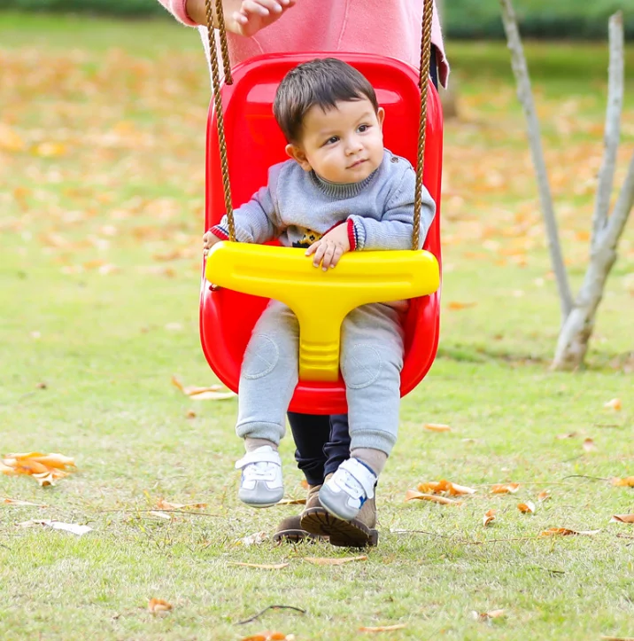 High Back Plastic Kids Swing Chair Playground Baby Garden hanging single outdoor swing chairs