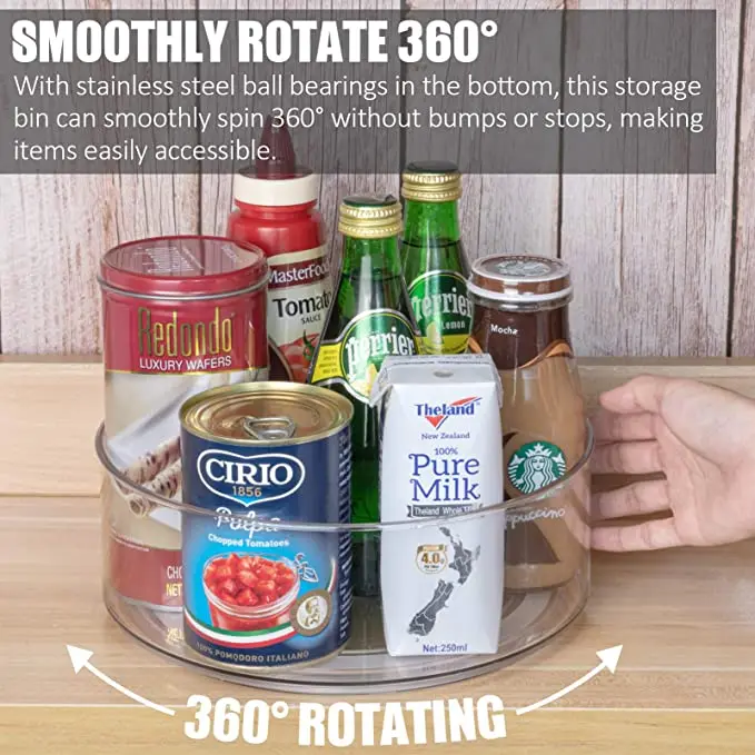 Plastic Turntable rotating Storage Kitchen Organizer Holder Makeup Acrylic 360 Degree Rotating Kitchen Spice Rack Lazy Susan