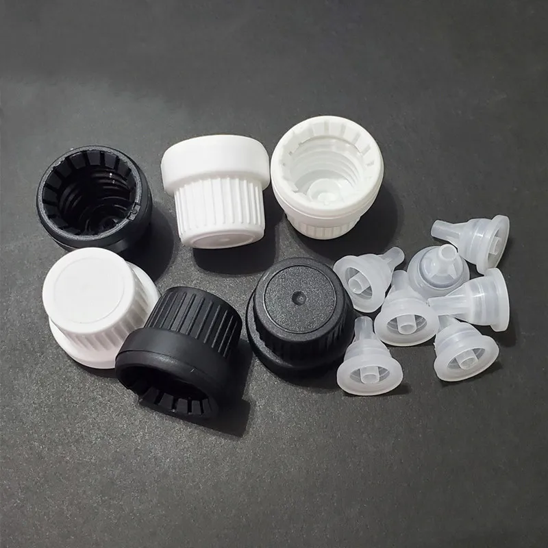 18/410 plastic tamper evident cap, tamper resistant brush cap,security ring cap with brush for essential oil bottle