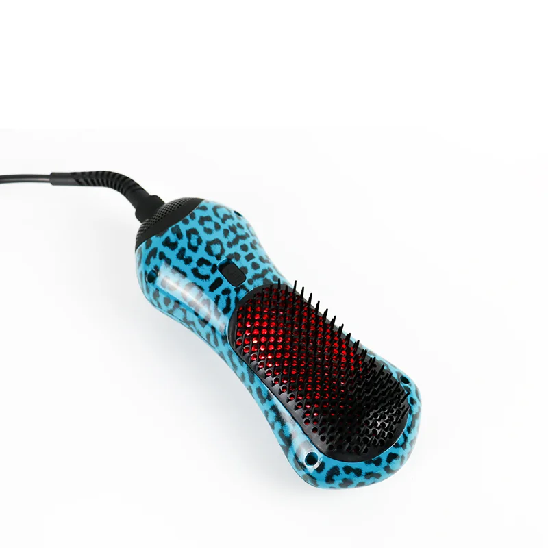 Far infrared hair dryer brush powerful hot air brush latest design electric hair comb small size for travel 450W