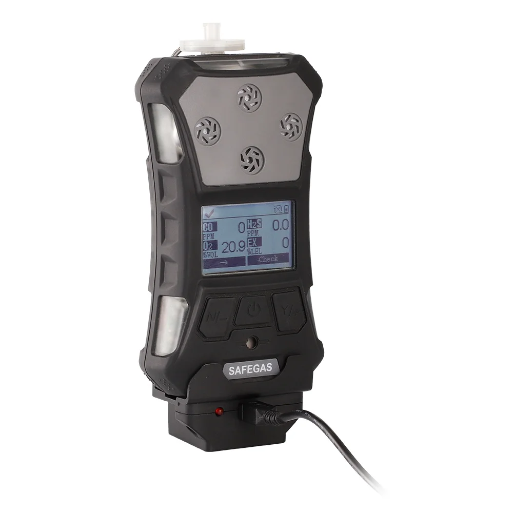 Rugged And Durable IP67 Multi Gas Detector CO H2S LEL O2 With Built-in Sampling Pump