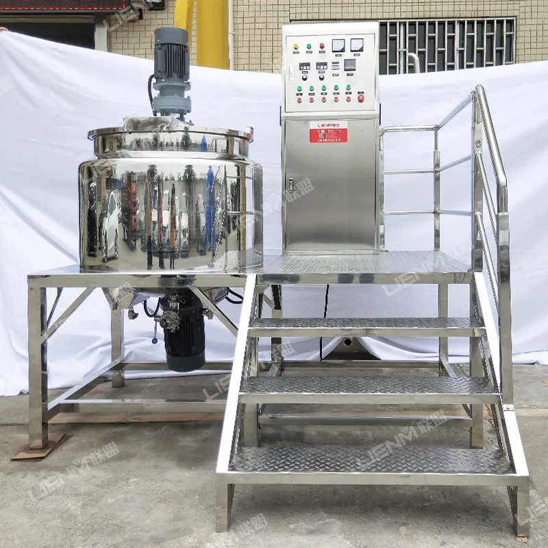 Factory stainless steel liquid soap mixing tank with agitator laundry soap detergent production line