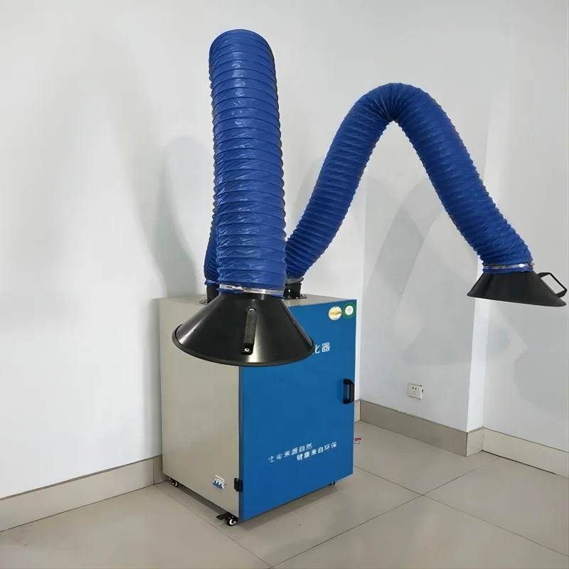 Factory price industrial portable dust extractor Double arm fume extractors