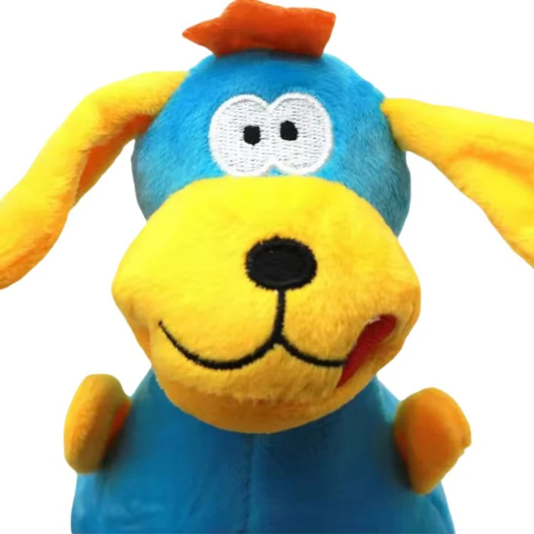Amaz High Quality Dog-shaped Molar Chewing Bite-resistant Squeaky Plush Pet Dog Toys