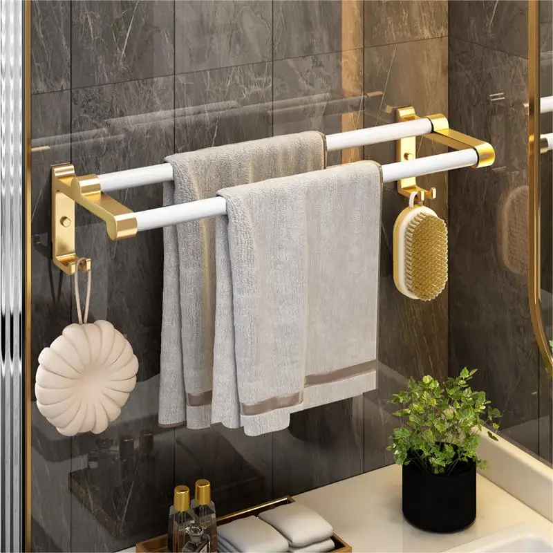 luxury bath hardware sets China Supplier aluminium Hotel white golden bathroom accessories set bathroom sets