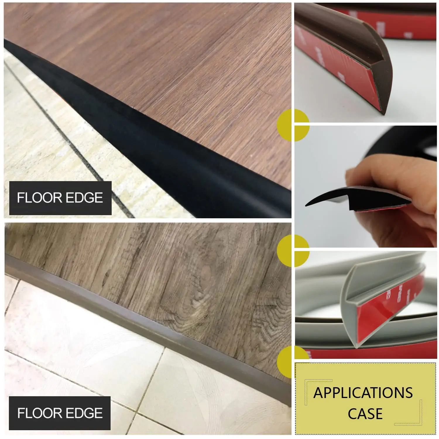Floor Transition Strip Seam Binder Self Adhesive Floor Cover Strip Gap Connecting Strip for Threshold Carpet Thin Floor and Wall
