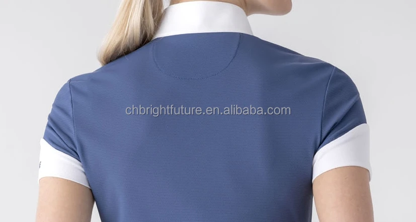 Custom LOGO Riding Shirts Horse Polo Shirt Tops Clothing Manufacturers Show Zip Top Women Equestrian Base Layers 2024