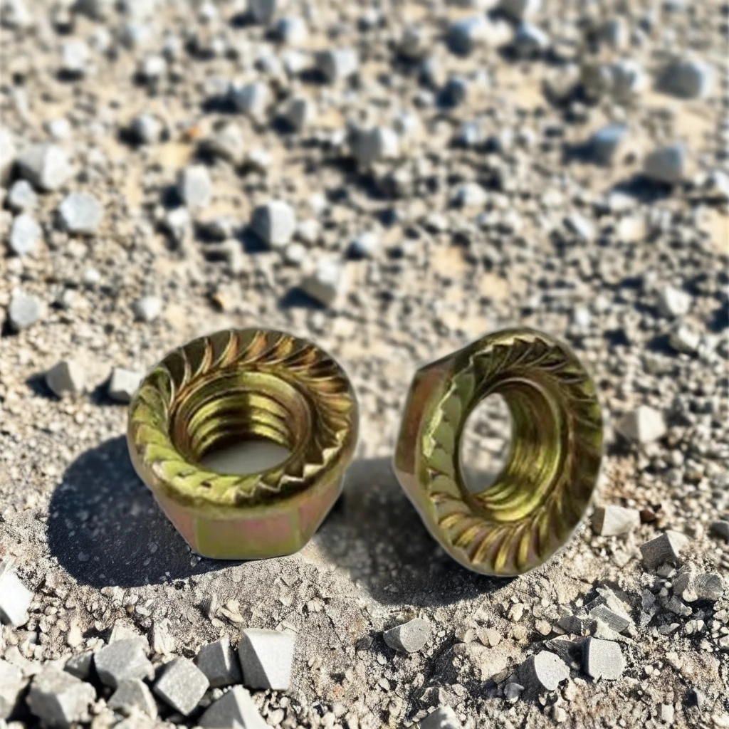 M8 M10 ASTM A325 A307 Gr2 Gr5 193 B7 углеродистая сталь сине-желто-белая оцинкованная зубчатая Шестигранная Фланцевая гайка DIN6923