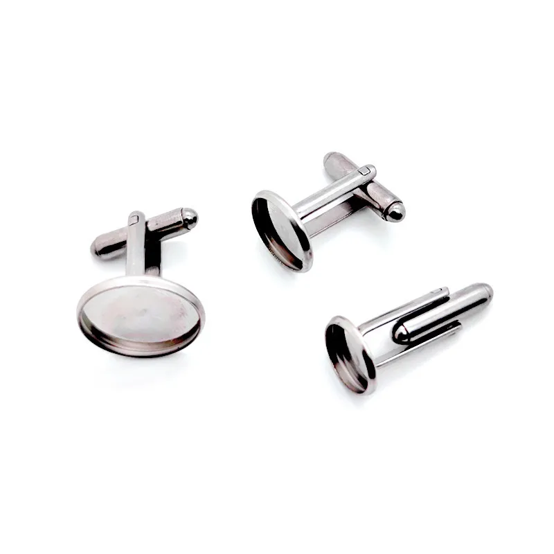 Factory Hot Sale Stainless Titanium Steel Round Ring Blanks  for Inlay Stock DIY Jewelry Cufflinks