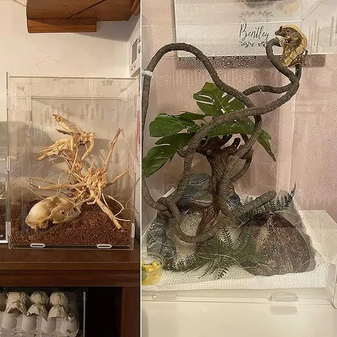 Magnetic Acrylic Reptile Cage Breeding Box Terrarium Tank Clear Feeding Habitat Scorpion Lizards transparent Acrylic Insect Box