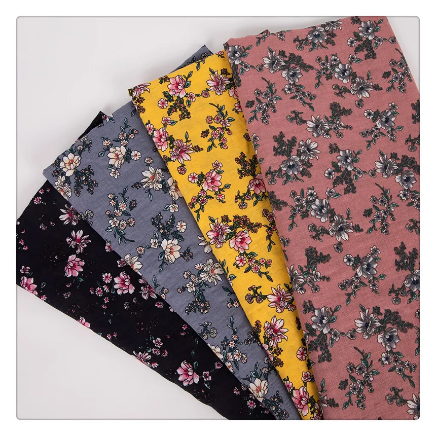 30s 145cm 100% floral printed spun rayon fabric stocklot