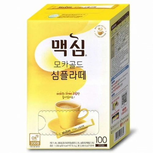 
 Maxim Mocha-золото-простой-латте кофе микс (100T), 2 пучка/коробка.  