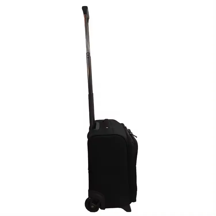 Fashion 2 Wheels Durable Black Laptop Trolley Luggage Bag  16 Inch Carry On Luggage Suitcase For Travel