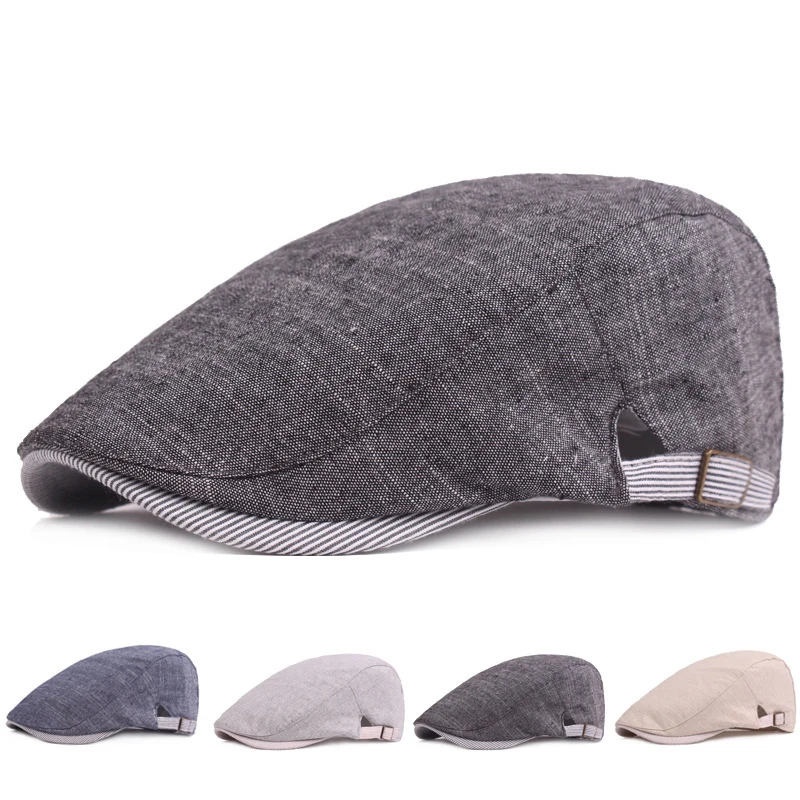 Adjustable Beret Caps Outdoor Sun Breathable Bone Brim Hats Womens Mens Flat Berets