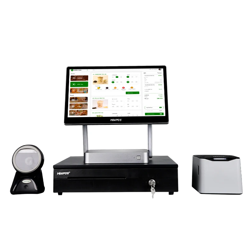 New Design 15.6 Inch Foldable Touch monitor Cash register  All in One point of sale  systems for small business.