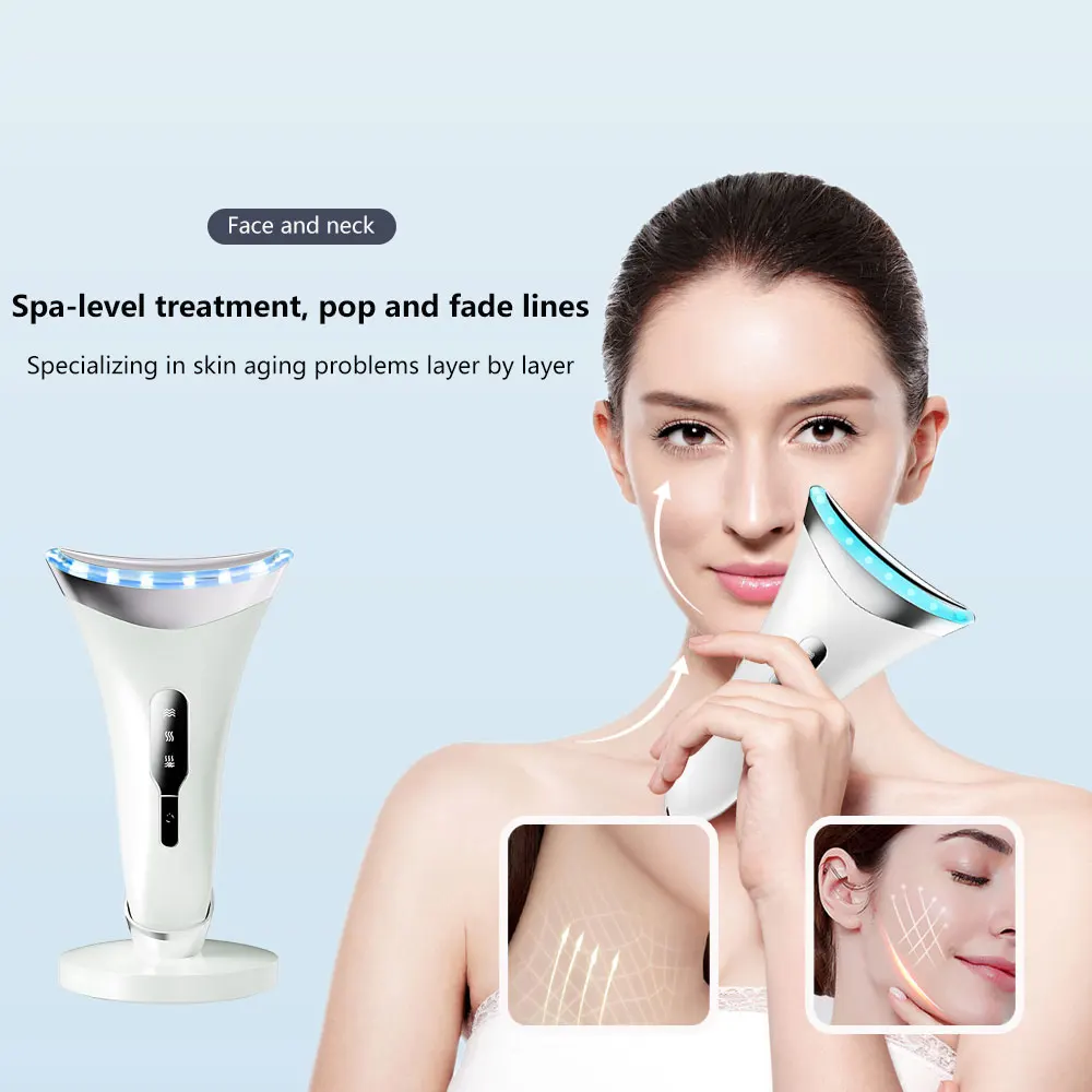 Beauty Facial Led Light Therapy Massager Lymphatic Drainage Microcurrent Neck Tightening Face Sculpting Device For Double Chin