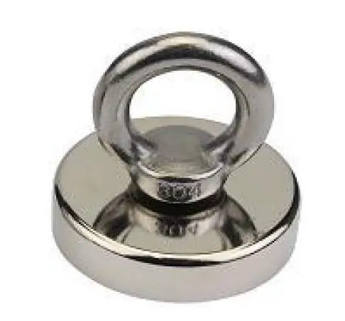 Крупнейший двухсторонний Неодимовый рыболовный магнит с окуляром, D136mm, сила тяги 600 кг