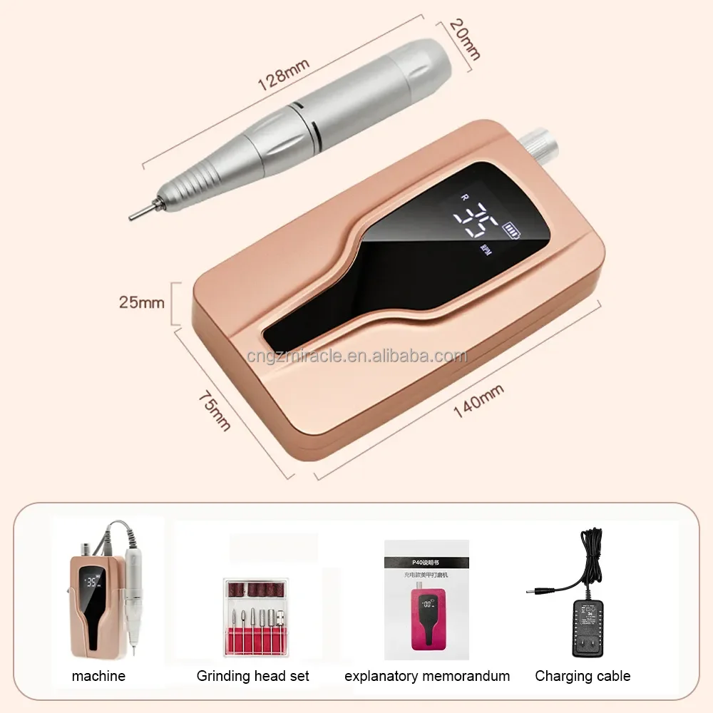 2023 newest Hot Sell Beauty Salon Portable Rechargeable 35000RPM Polish Machine Electric Nail Drill Bit