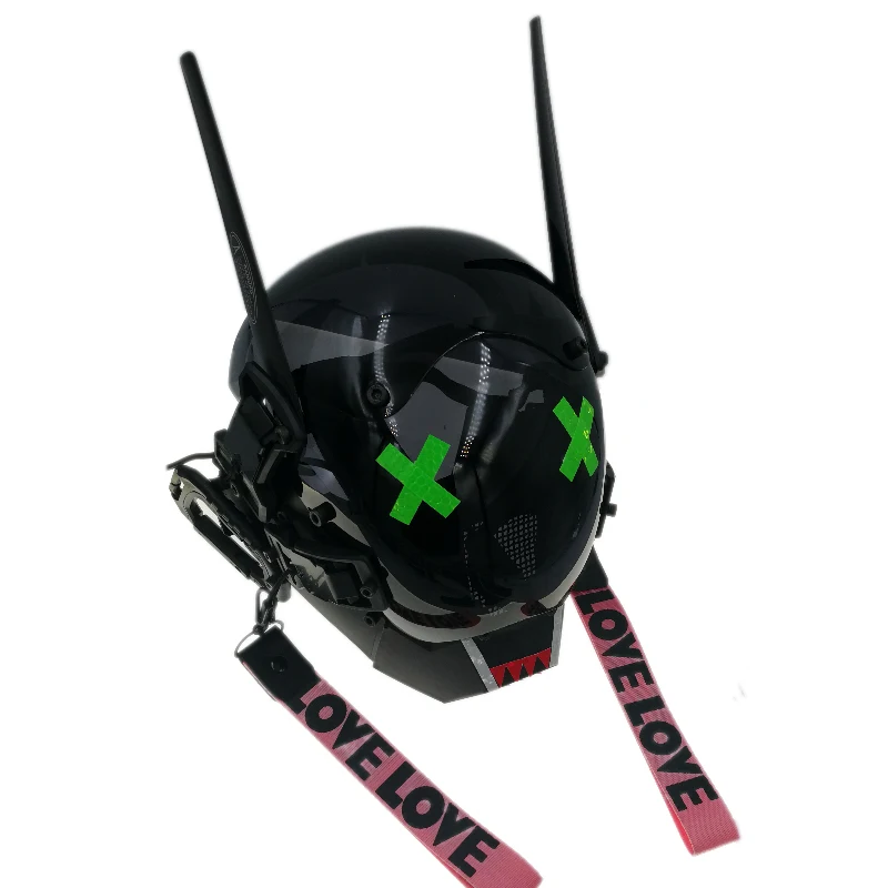 Киберпанк маска для мужчин футуристическая панк Techwear с косами Маска Косплей Хэллоуин подходит вечеринки музыкальный фестиваль аксессуары
