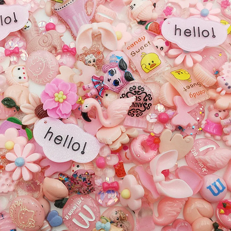 100pcs /bag Mix Simulation Cartoon Mini Food Candy Blind Bag Flatback Resin Cabochon Lucky Bags DIY Scrapbooking For Phone Deco