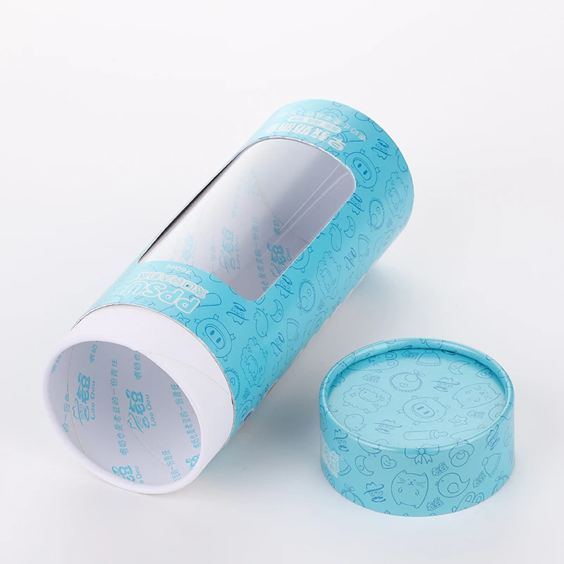 Custom  Eco-Friendly Cylinder Packaging Box Scarves T-Shirt Tube Packaging Round Cardboard Box For Clothing With Window