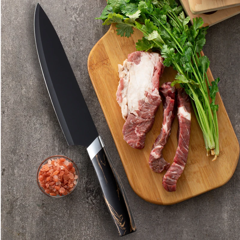 Best Hot Seller professional 6 Piece High Quality stainless steel knives with non stick kitchen knife set in gift box packing