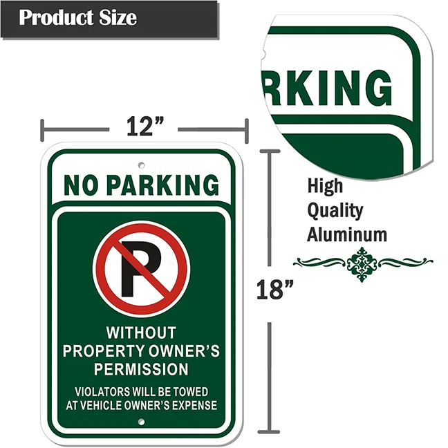No Parking Personal Sign Without Owners Permission violators will be towed at vehicle Sign Aluminum Tow Away Sign