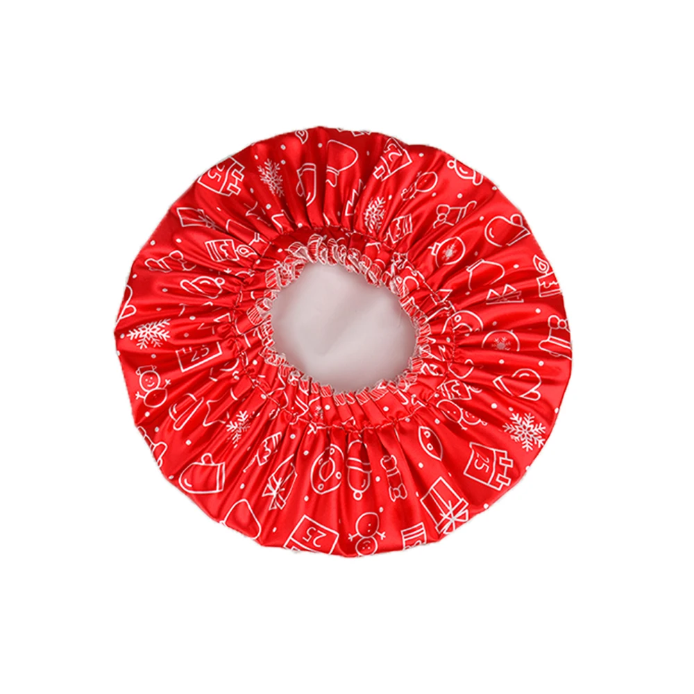 Christmas printing Christmas tree star bell shower cap Christmas gift Waterproof Shower Cap Bath Cap