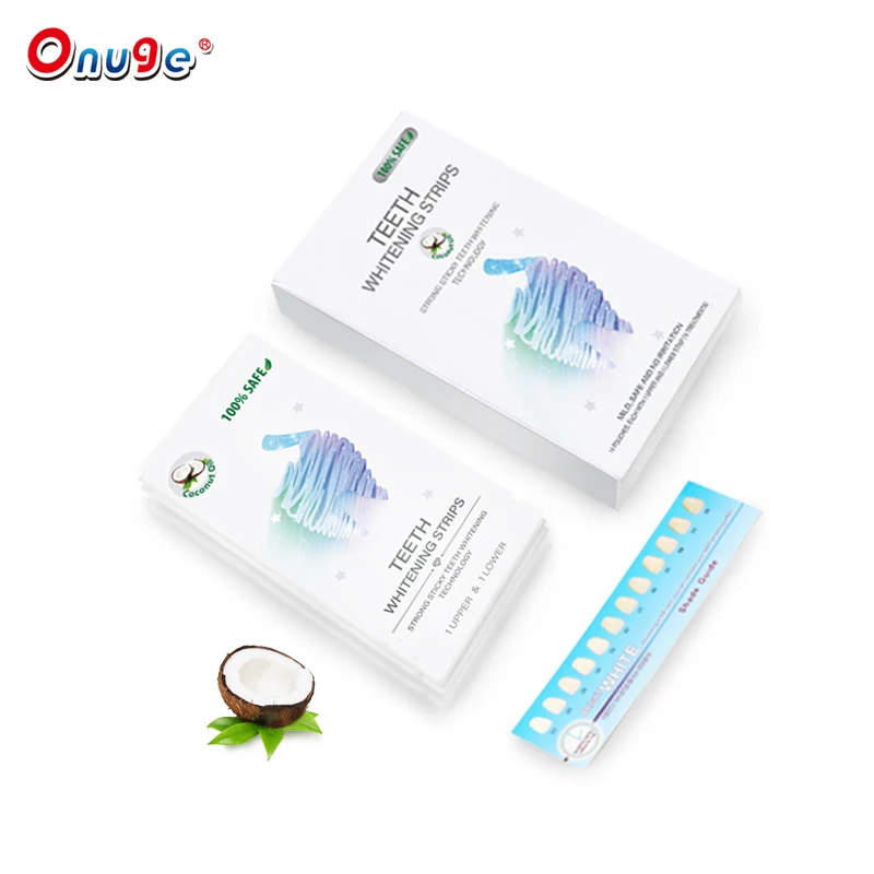 Onugesmile New Design Effective Coconut Oil Teeth Whitening Dry Strips 14 Treatments With Ce Approved
