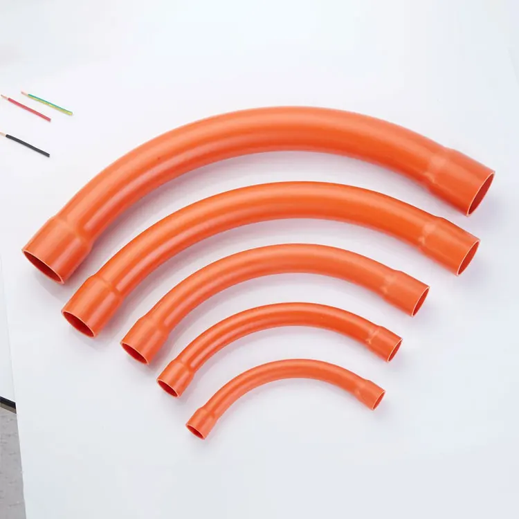 20mm 25mm 40mm 50mm 63mmPVC Conduit Fitting End Bell Electrical Elbow Sweep Bend PVC Fittings Conduit Solid Elbow