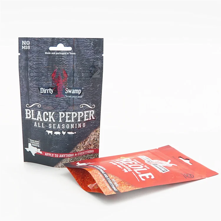 Custom Printing Food Grade Spice Bag Food Spice Stand Up Pouch Spice Plastic Flexible Packaging Bag