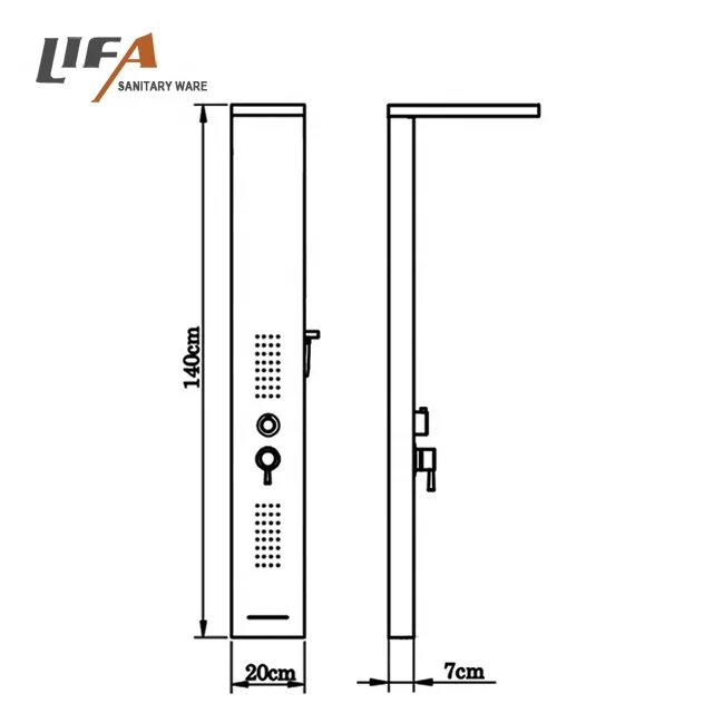 Modern and Classic Design High Quality Hot and Cold Water Mixer Smart Stainless Steel Shower Panel for Home