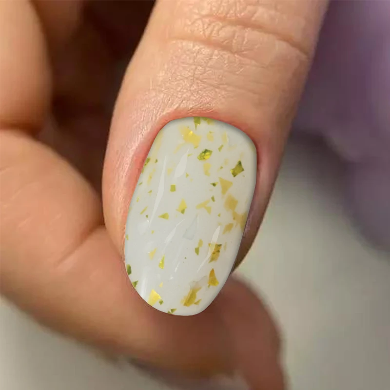 Nail Art New Gold Glitter Foil Flakes Base Coat OEM Private Label 1kg Rubber Base Nail Polish Gel