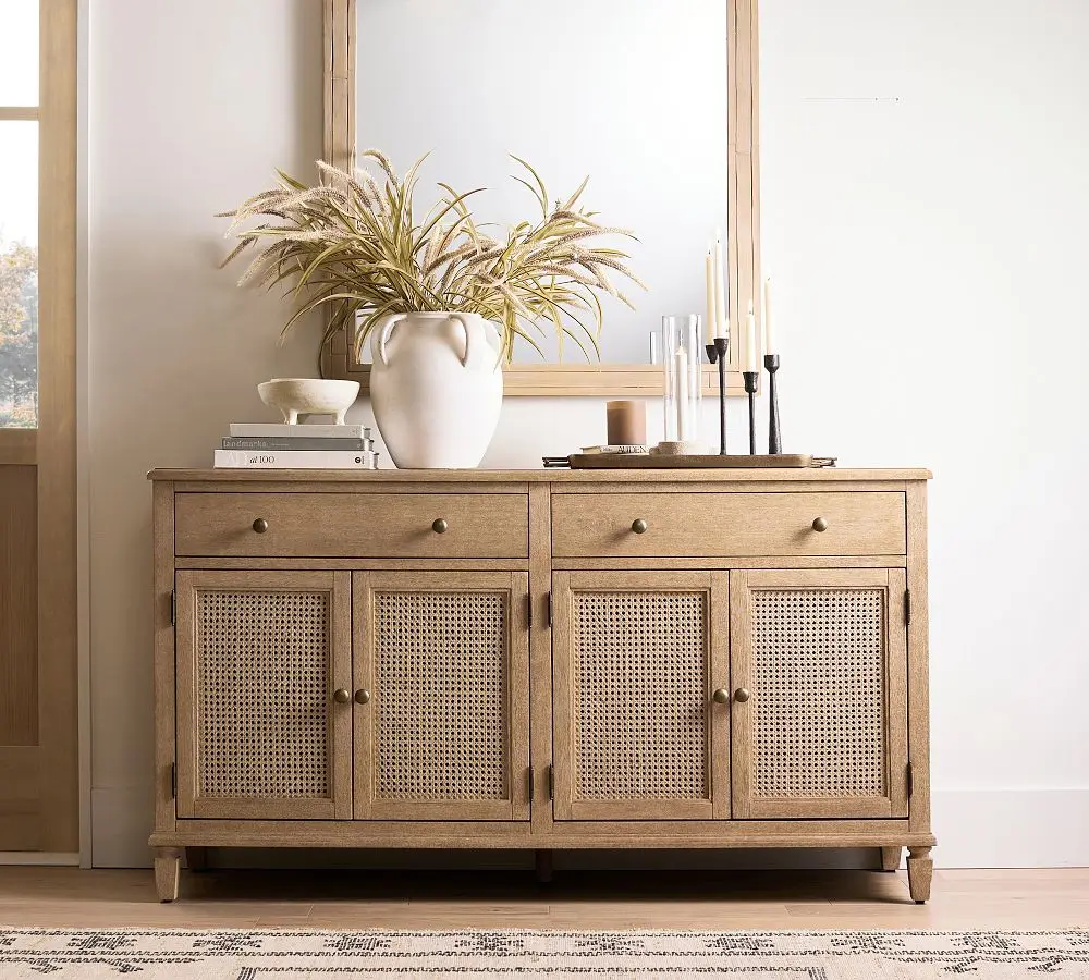 wholesale living room furniture rattan Sausalito Cane Buffet  solid wood cabinet  sideboard furniture
