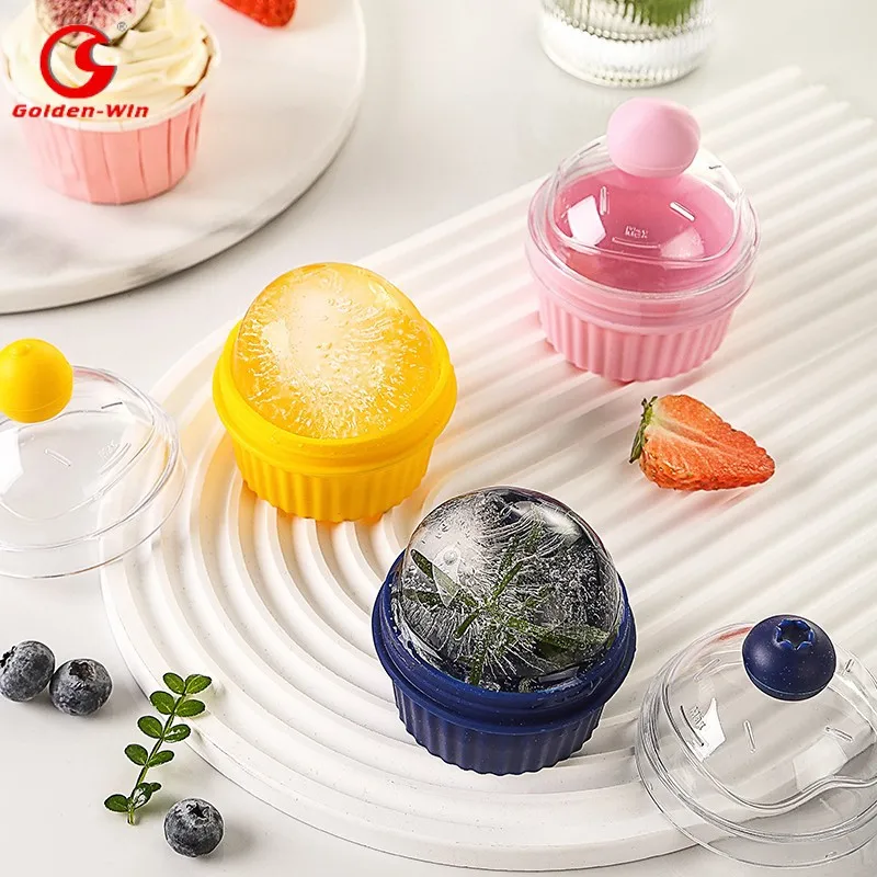 Round Ice Cube Mold Whiskey Silicone Ice Cube Tray Household  ball Shape Maker Convenient Marking  frozen  Tool