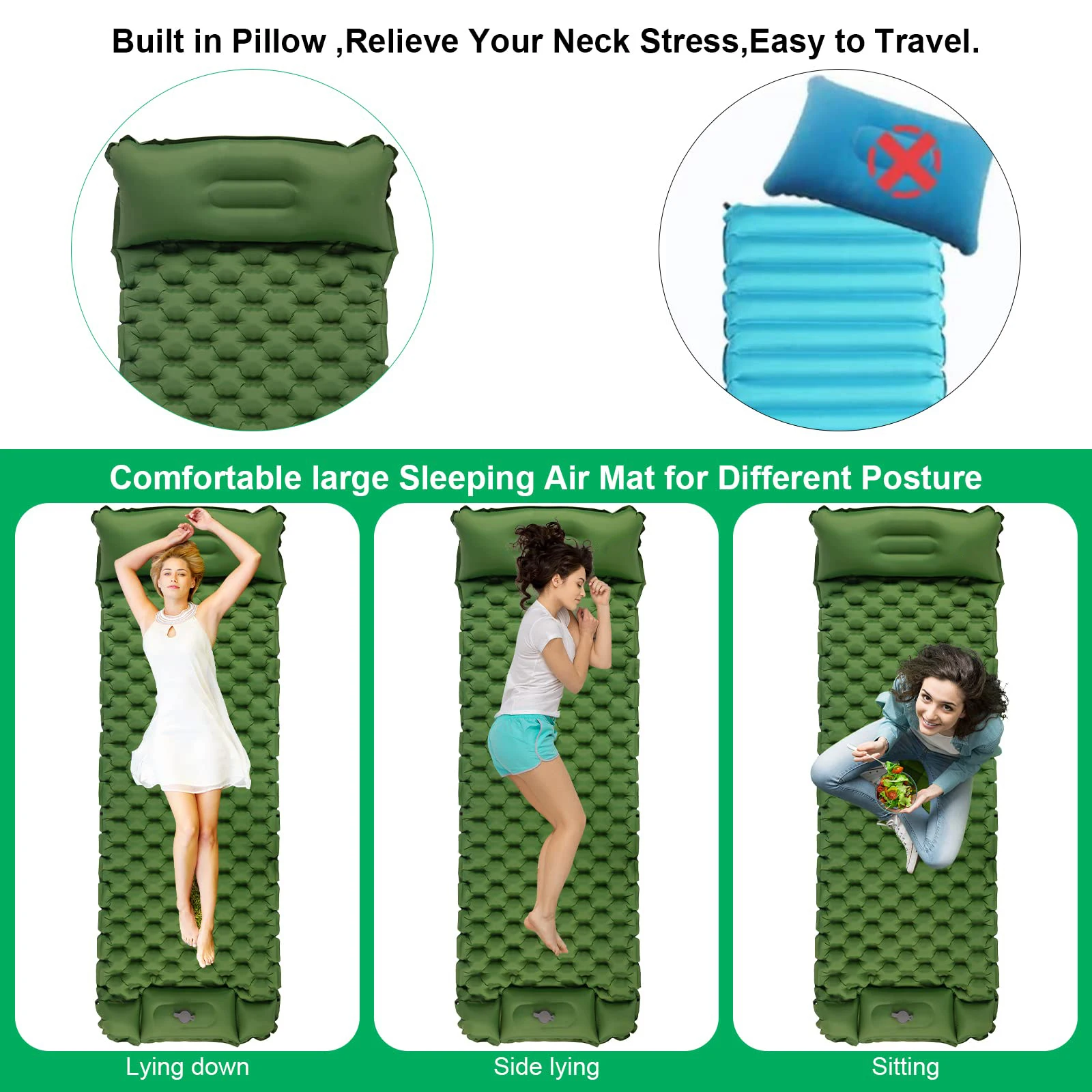 Camping Mat Camping Pads For Backpacking Self Inflating Sleeping Pad For Camping Air Mattresses For Tents