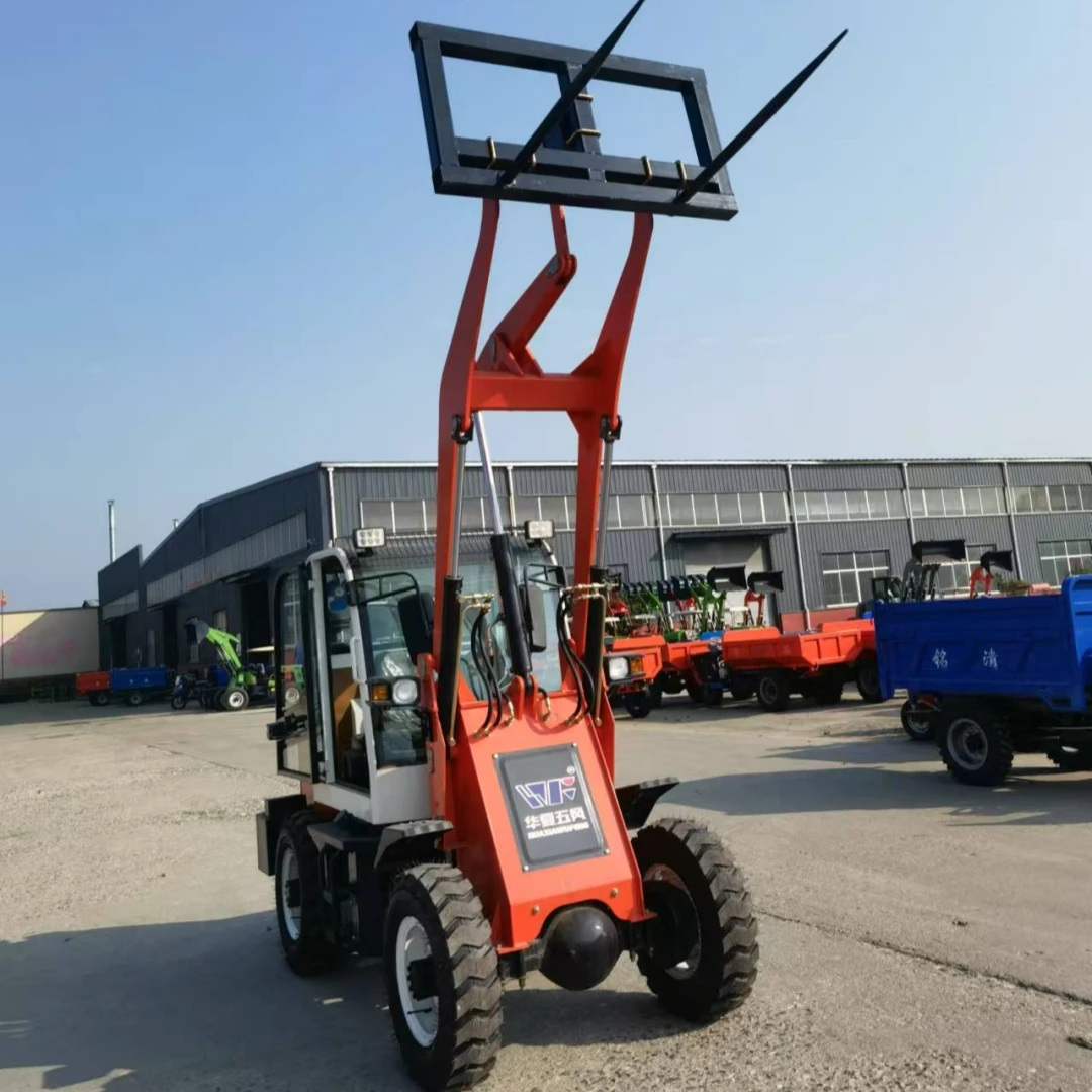 4WD мини-колесный погрузчик с закрытым приводом кабины кондиционера прикрепленные инструменты твердые шины Настраиваемые
